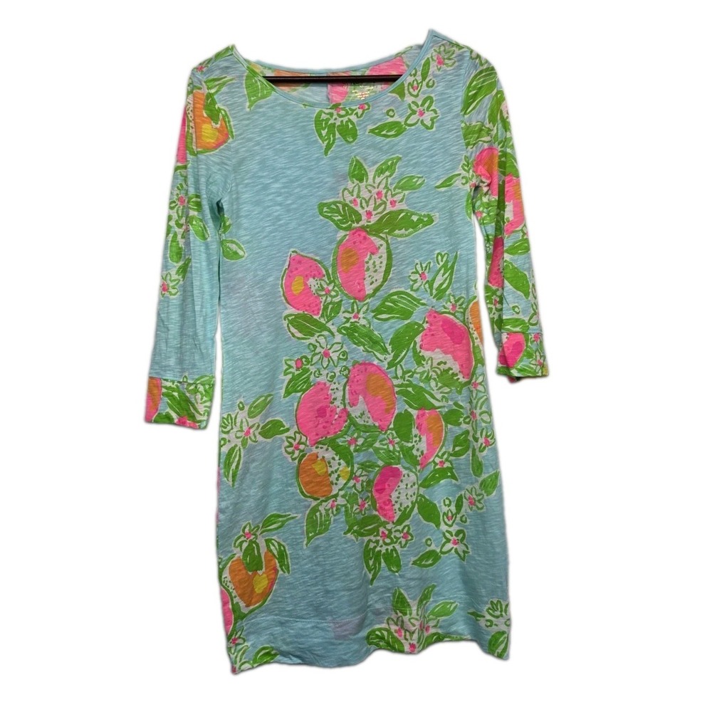 LILLY PULITZER Marlowe T-Shirt Dress Small Pink Lemonade Beach Coastal Prep 3386